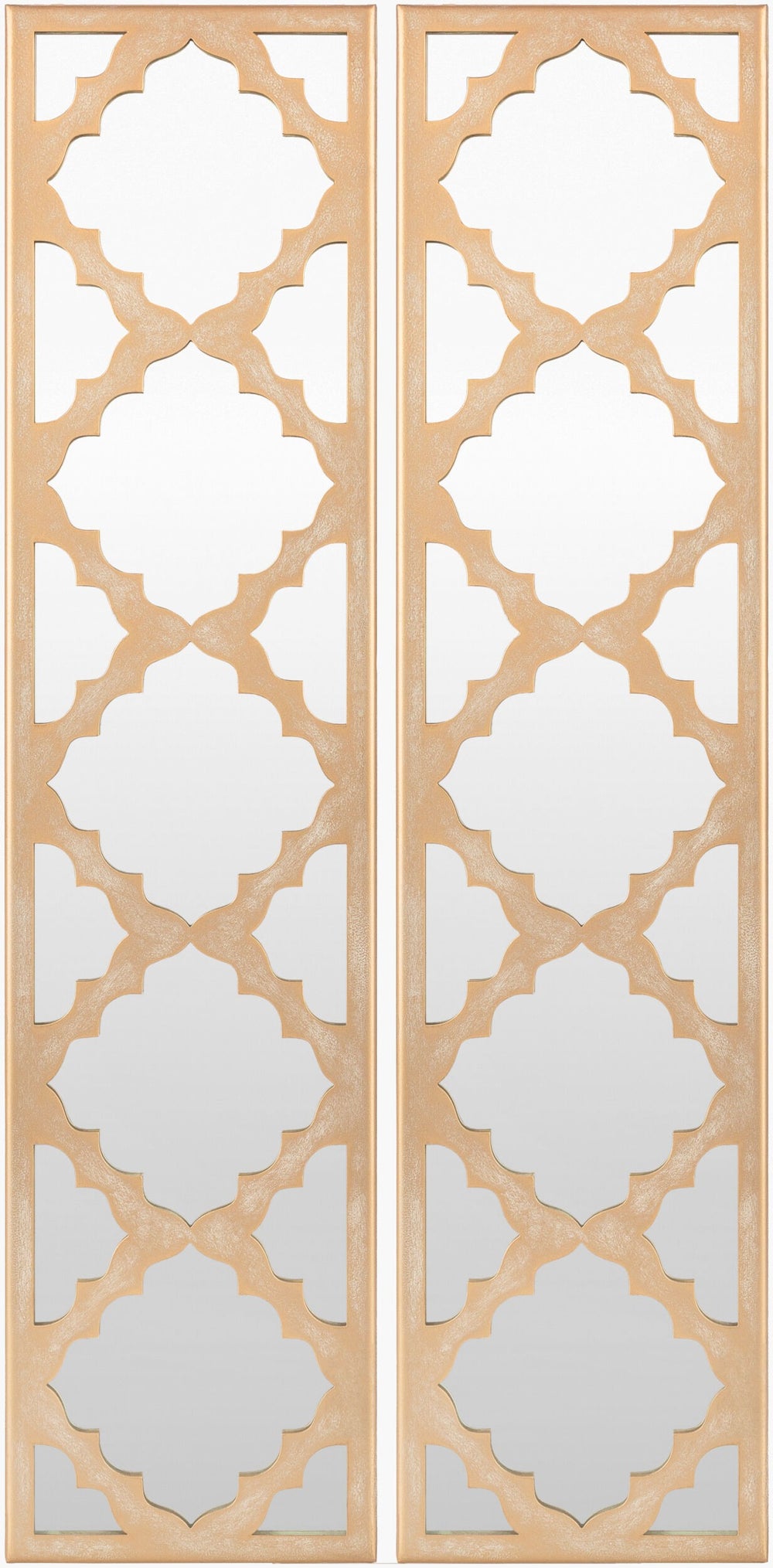 Surya Alpenglow 30"H X 7"W X 6"D Hand-painted Metal Mirror - Versatile Design For Modern Home Décor Frame, Gold Iron Agw003-set