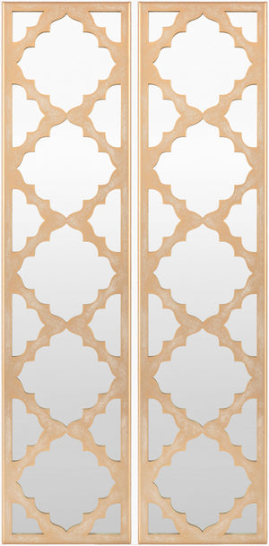 Surya Alpenglow 30"H X 7"W X 6"D Hand-painted Metal Mirror - Versatile Design For Modern Home Décor Frame, Gold Iron Agw003-set