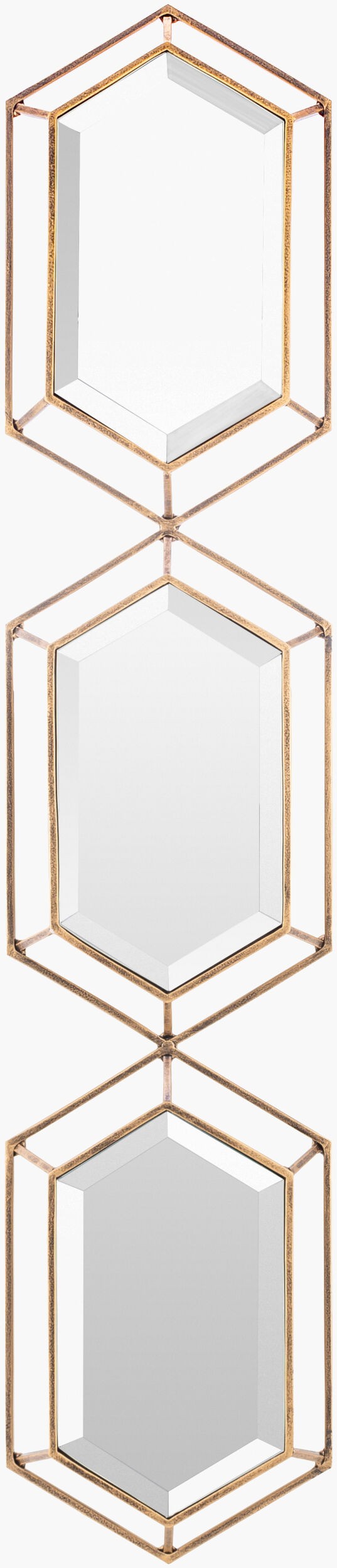 Surya Alpenglow 18" Hand-finished Accent Mirror - Elegant Metal Design For Modern Home Decor, Versatile Use Frame, Gold Iron Agw004-368