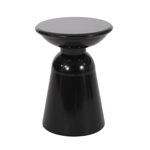 English Elm Outdoor Powder-coated Iron Pedestal Side Table for Patio and Lounge Spaces Black 73615.00BLK