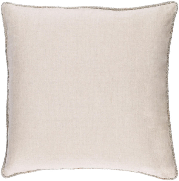Surya Sasha Accent Pillow - 18"L X 18"W Stylish Linen Decor For Couch, Chair, Or Bed - Easy Care! Light Beige Linen Ah006-1818p
