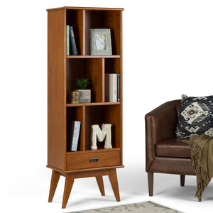 English Elm Draper Mid Century Bookcase & Storage Unit - Stylish Teak Brown Organizer For Modern Living Spaces B136P158158