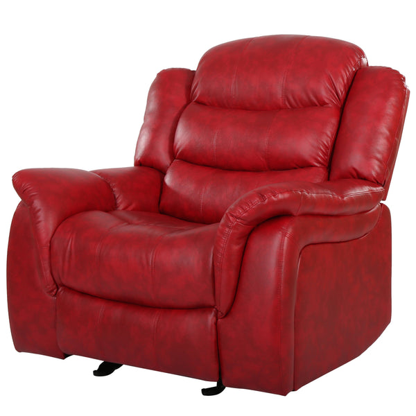 English Elm Christopher Knight Home® - Classic Glider Recliner with Luxurious PU Upholstery, Spacious Seat, Durable Frame, Ultimate Comfort Ox Blood Red 57412.00RED