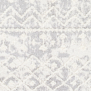 Livabliss Alhambra Machine Woven Polyester Area Rug High Low Pile Global Bohemian Living Room Light Gray, Cre 6'7" x 9' AHB2307-679