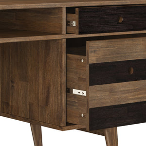 English Elm Clarkson Desk - Handcrafted Rustic Acacia With Mid-Century Design & Ample Storage For Home Office B136P158782