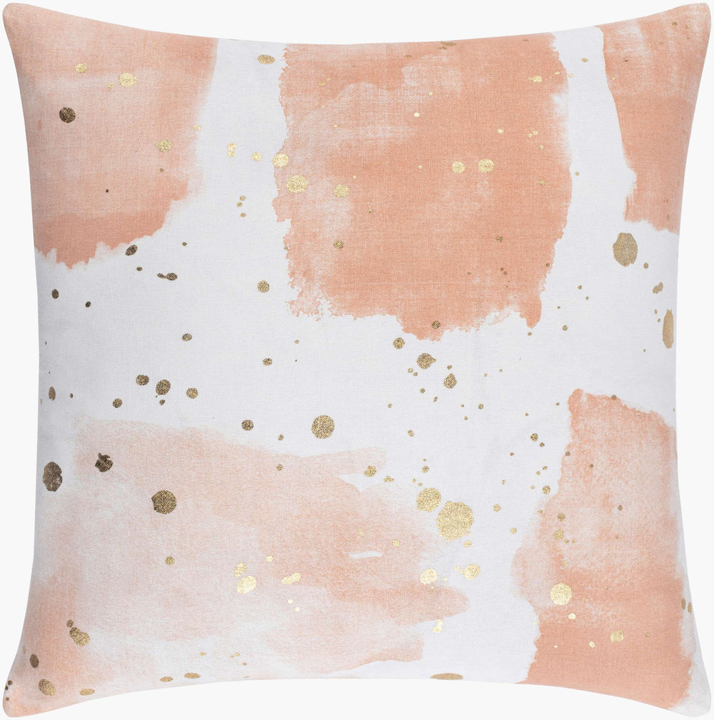 Surya Sheana 18” X 18” Accent Pillow - Durable Cotton Design For Modern Decor Charm & Comfort In Any Space Peach Cotton,Cotton Ahe001-1818