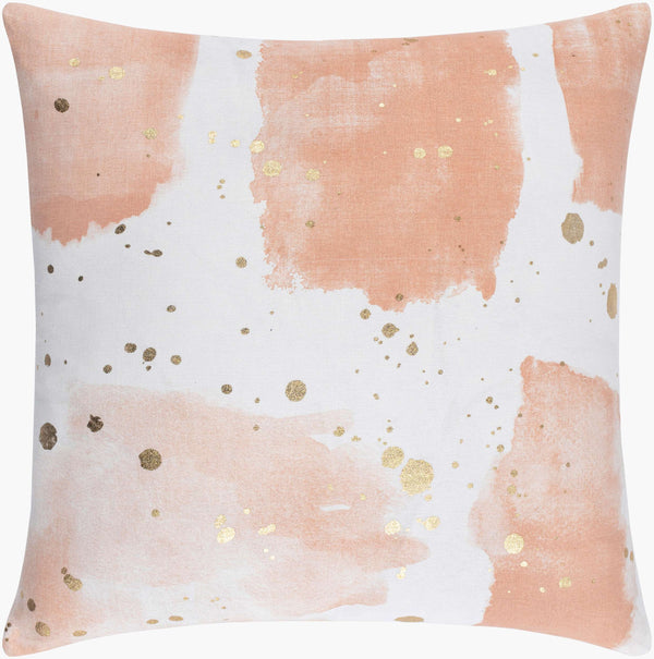 Surya Sheana 18” X 18” Accent Pillow - Durable Cotton Design For Modern Decor Charm & Comfort In Any Space Peach Cotton,Cotton Ahe001-1818