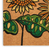 Nourison WaverlyWav17 Greetings WGT51 Machine Made Tufted  Indoor/Outdoor Floral  Rug Yellow, Yellow 100% Coir 99446771872