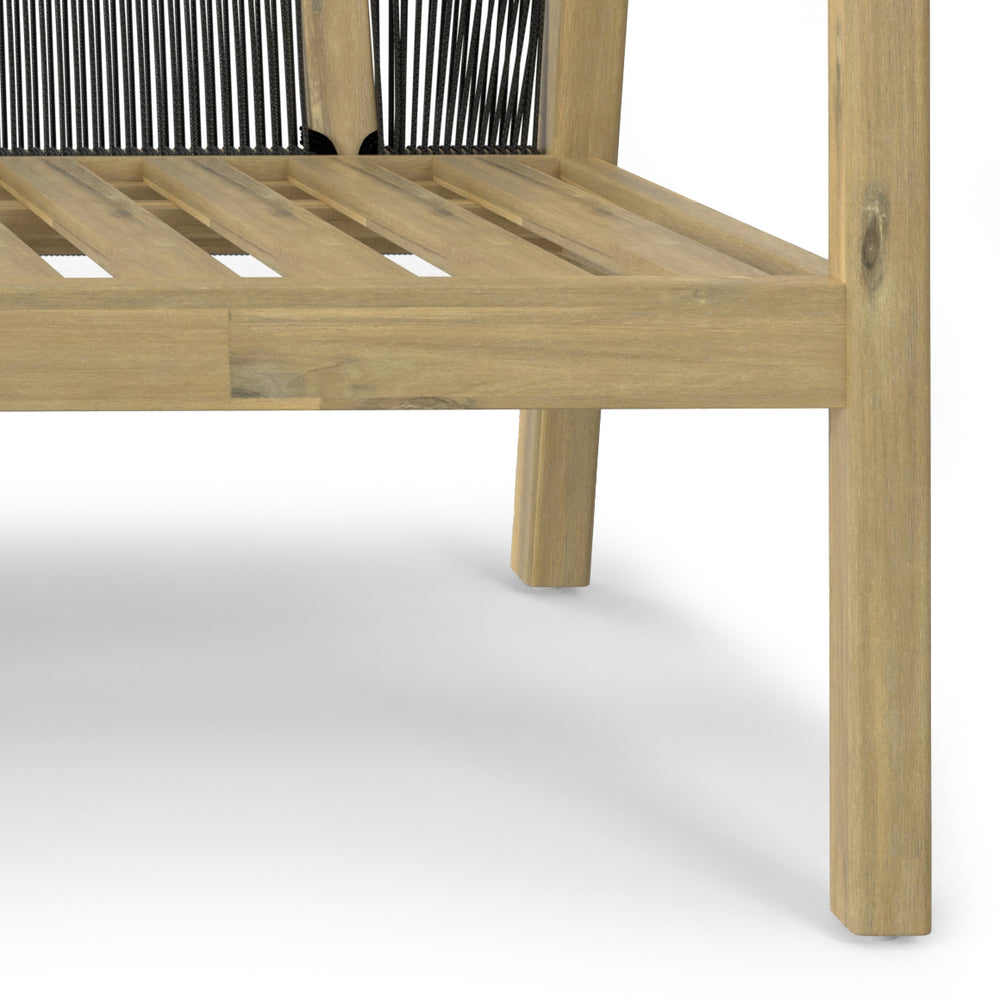English Elm Palmetto Outdoor Sofa in Stone Grey — Handcrafted Acacia Frame, Weather-Resistant Fabric Cushions, 58" Wide Comfortable Seating B136P159956