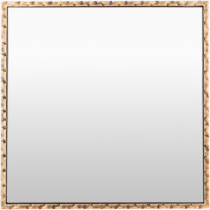 Surya Alchemist 25" Modern Hammered Iron Accent Mirror - Versatile Vertical/Horizontal Decor For Elegance Frame, Gold Iron Ahi003-2525