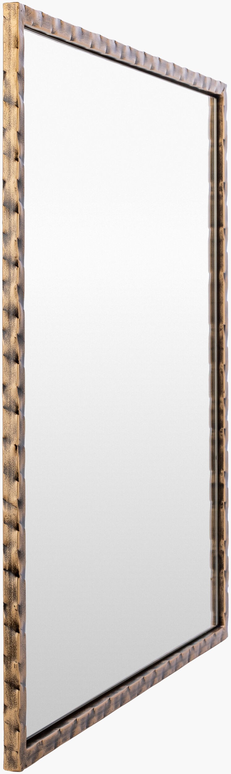 Surya Alchemist 25" Modern Hammered Iron Accent Mirror - Versatile Vertical/Horizontal Decor For Elegance Frame, Gold Iron Ahi003-2525