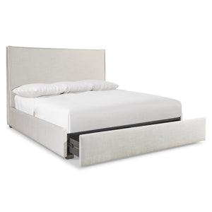 Bernhardt Bernhardt Sawyer Upholstered Panel Bed with Footboard Drawers for Modern Bedrooms K2325