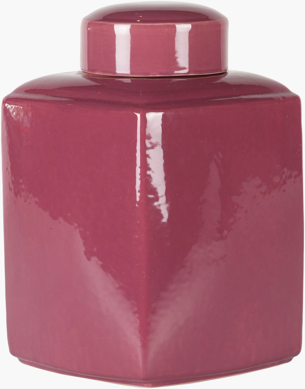 Surya Athens Jar - Elegant 16"H Ceramic Decor Container For Modern Spaces, Easy Care & Warranty Included Dark Purple Ceramic Ahj903-m