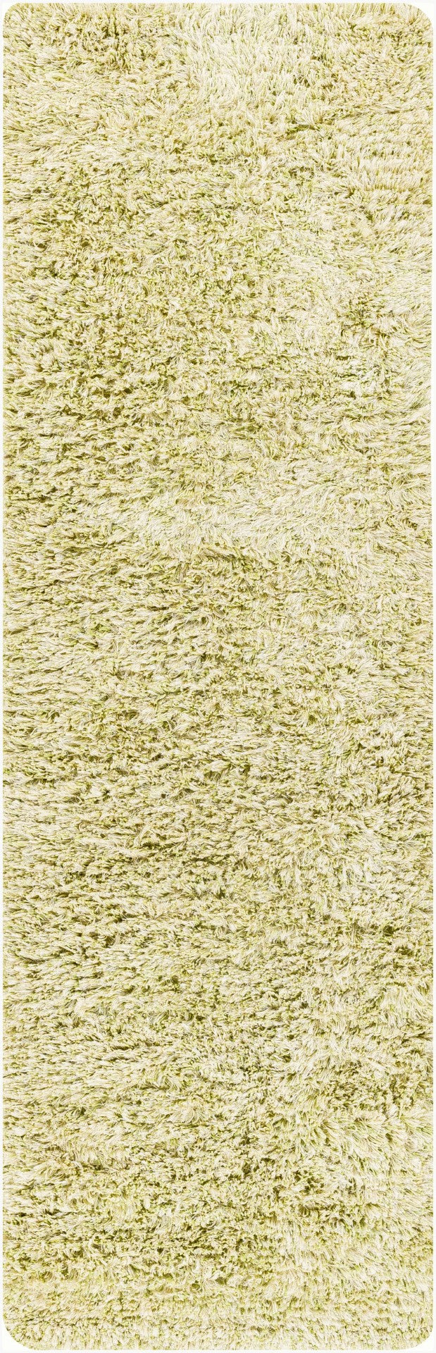 Surya Anaheim Ahm-2302 2'6" X 8' Hand Woven Area Rug - Luxurious Plush Polyester With Stylish Fringe Grass Green Polyester Ahm2303-268