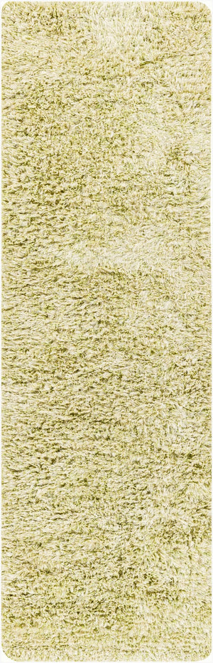 Surya Anaheim Ahm-2302 2'6" X 8' Hand Woven Area Rug - Luxurious Plush Polyester With Stylish Fringe Grass Green Polyester Ahm2303-268