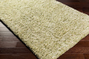 Surya Anaheim Ahm-2302 2'6" X 8' Hand Woven Area Rug - Luxurious Plush Polyester With Stylish Fringe Grass Green Polyester Ahm2303-23