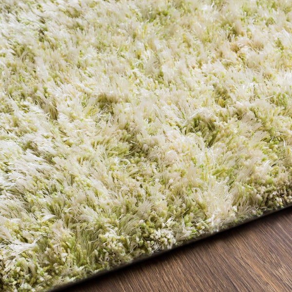 Surya Anaheim Ahm-2302 2'6" X 8' Hand Woven Area Rug - Luxurious Plush Polyester With Stylish Fringe Grass Green Polyester Ahm2303-23