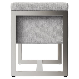Bernhardt Bernhardt Stratum Upholstered Bench With Polished Nickel Frame, Padded Arms & Center Stretcher Stability 325508