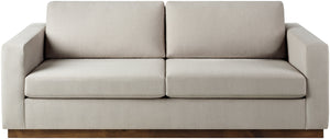 Amherst AHR-001 31"H x 86"W x 37"D Sofa AHR001-318637  Upholstery: Ivory; Base: Brown Surya