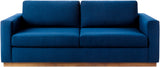 Amherst AHR-002 31"H x 86"W x 37"D Sofa AHR002-318637  Upholstery: Blue; Base: Brown Surya