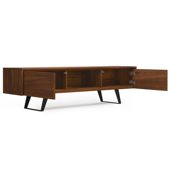 English Elm Lowry 72" Walnut Tv Media Stand - Mid-Century Modern Design With Concealed Storage & Durable Build B136P158889