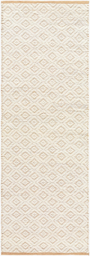 Livabliss Ahlat Handwoven Cotton Wool Flatweave Runner Rug for Hallways and Entryways Mustard, Cream 2'6" x 8' AHT2301-268