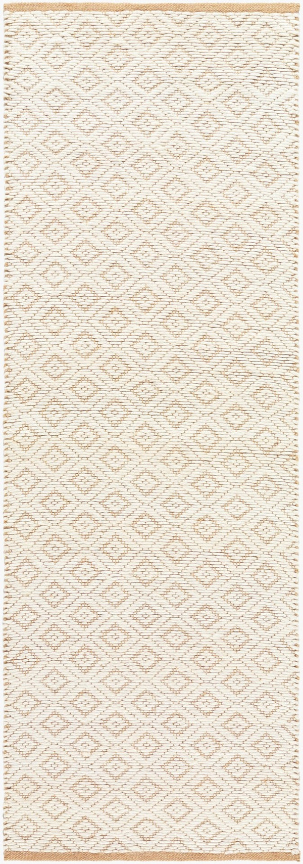 Livabliss Ahlat Handwoven Cotton Wool Flatweave Runner Rug for Hallways and Entryways Mustard, Cream 2'6" x 8' AHT2301-268