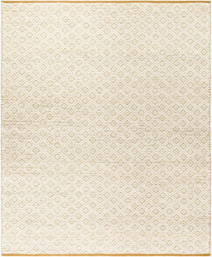 Livabliss Ahlat Handwoven Cotton Wool Flatweave Runner Rug for Hallways and Entryways Mustard, Cream 5' x 7'6" AHT2301-576