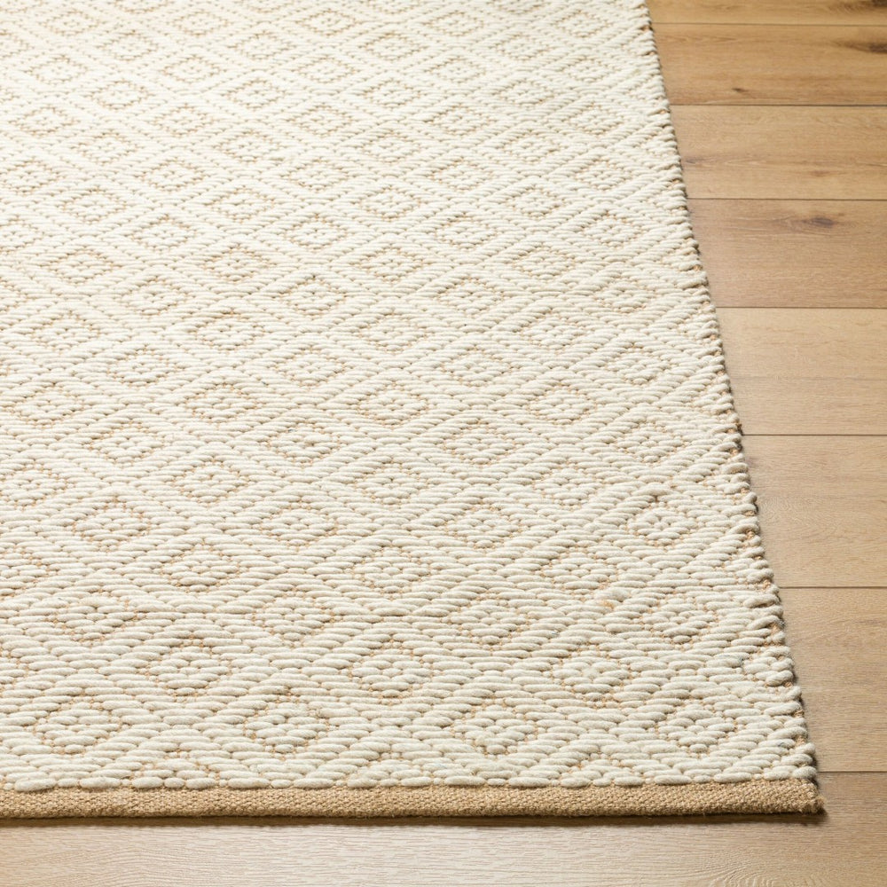 Livabliss Ahlat Handwoven Cotton Wool Flatweave Runner Rug for Hallways and Entryways Mustard, Cream 5' x 7'6" AHT2301-576