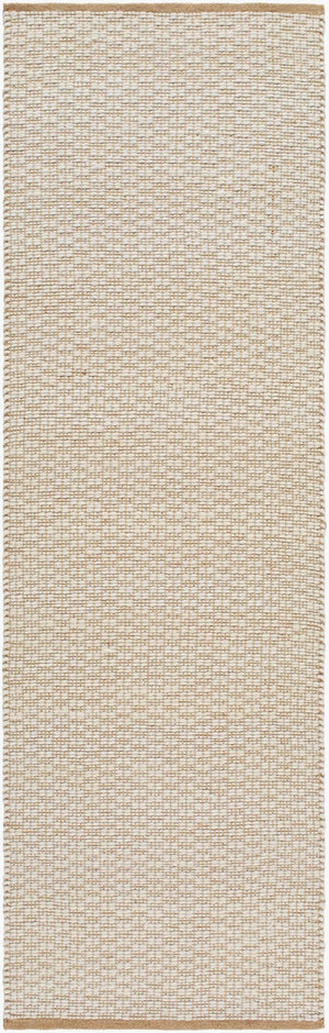 Livabliss Ahlat Handwoven Wool Cotton Flatweave Runner Rug for Hallways and Entryways Mustard, Cream 2'6" x 8' AHT2302-268