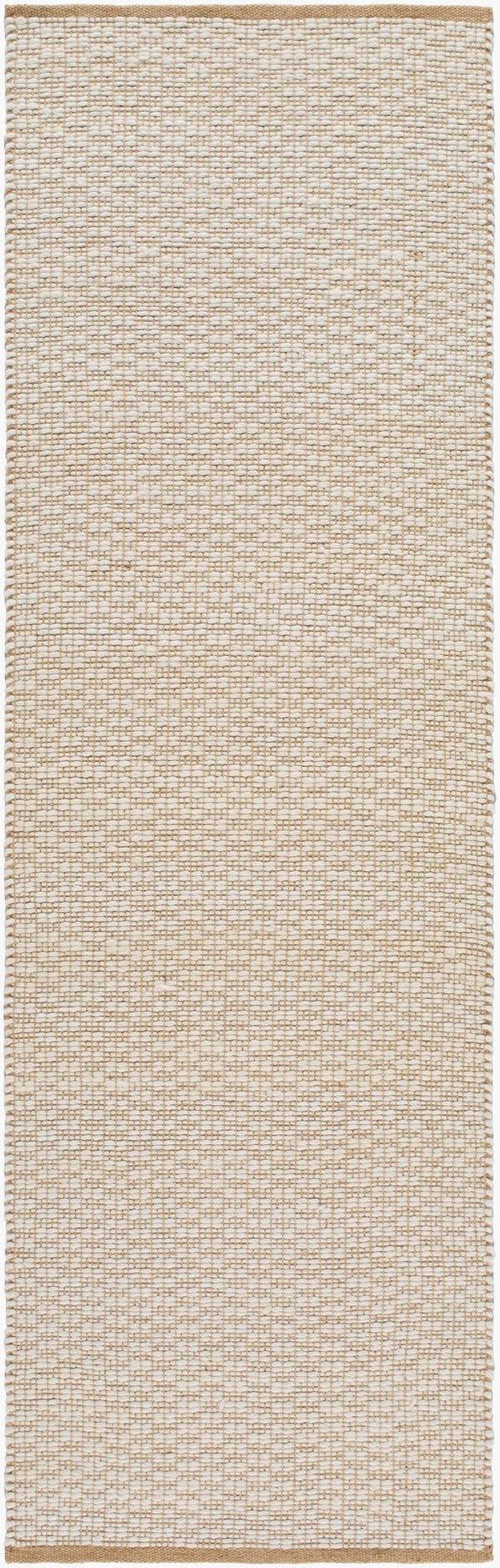 Livabliss Ahlat Handwoven Wool Cotton Flatweave Runner Rug for Hallways and Entryways Mustard, Cream 2'6" x 8' AHT2302-268