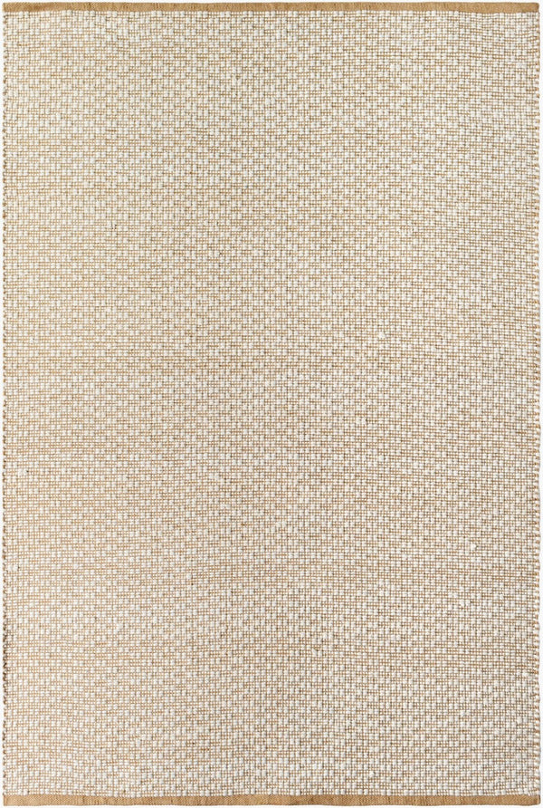Livabliss Ahlat Handwoven Wool Cotton Flatweave Runner Rug for Hallways and Entryways Mustard, Cream 8' x 10' AHT2302-810