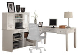 Boca L Shape Desk with Credenza and Hutch Cottage White BOC-4PC-LDESK-CDZ-HTCH Parker House