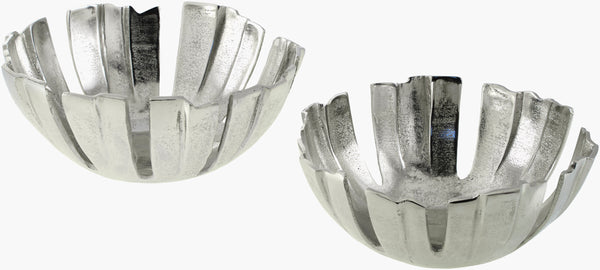 Surya Anhui Decorative Bowl – Elegant Aluminum Accent, Durable Design For Home Décor & Easy Maintenance Metallic ,Silver Aluminum Ahu001-set