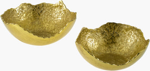 Surya Anhui Decorative Bowl – Elegant Aluminum Accent, Durable Design For Home Décor & Easy Maintenance Metallic ,Brass Aluminum Ahu004-set