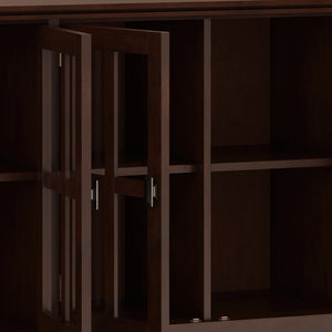 English Elm Artisan Wide 4-Door Storage Cabinet In Rich Russet Brown - Handcrafted, Versatile & Stylish Organization B136P158421