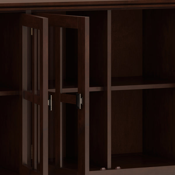 English Elm Artisan Wide 4-Door Storage Cabinet In Rich Russet Brown - Handcrafted, Versatile & Stylish Organization B136P158421