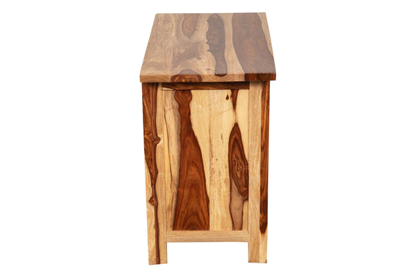 Porter Designs Kalispell Solid Sheesham Wood Nightstand With Hammered Metal Hardware & Craftsmanship Natural Wood 04-196-04-2419