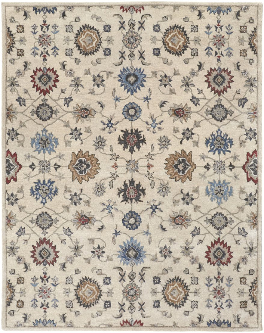 Feizy Rugs Rylan Hand-tufted Wool Floral Rug - Stunning Transitional Design With Chic Blue, Brown, And Gray Hues Ivory,Blue,Tan Wool Ryl8641fivy000p00