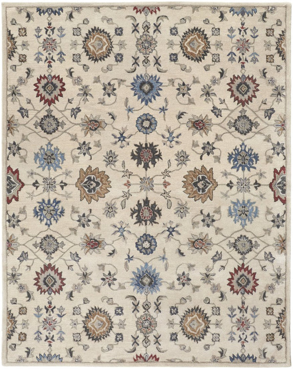 Feizy Rugs Rylan Hand-tufted Wool Floral Rug - Stunning Transitional Design With Chic Blue, Brown, And Gray Hues Ivory,Blue,Tan Wool Ryl8641fivy000p00