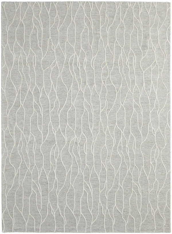 Feizy Rugs Enzo Hand-tufted Wool Rug - Chic Abstract Design, Stain-resistant, Durable For High Traffic Areas Taupe,Ivory Wool 7428734fivygryc50