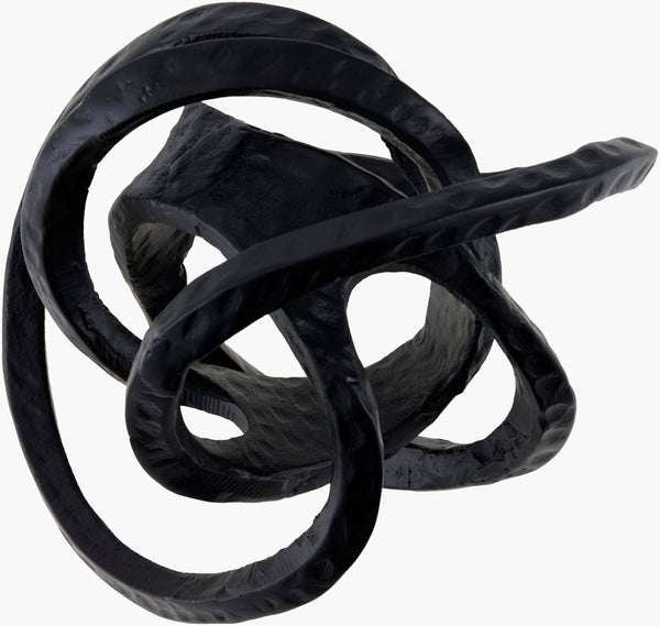 Surya Zahira Minimalist Modern Decorative Sculpture - 7" Aluminum Accent For Home & Office Elegance Black Aluminum Ahz003-999