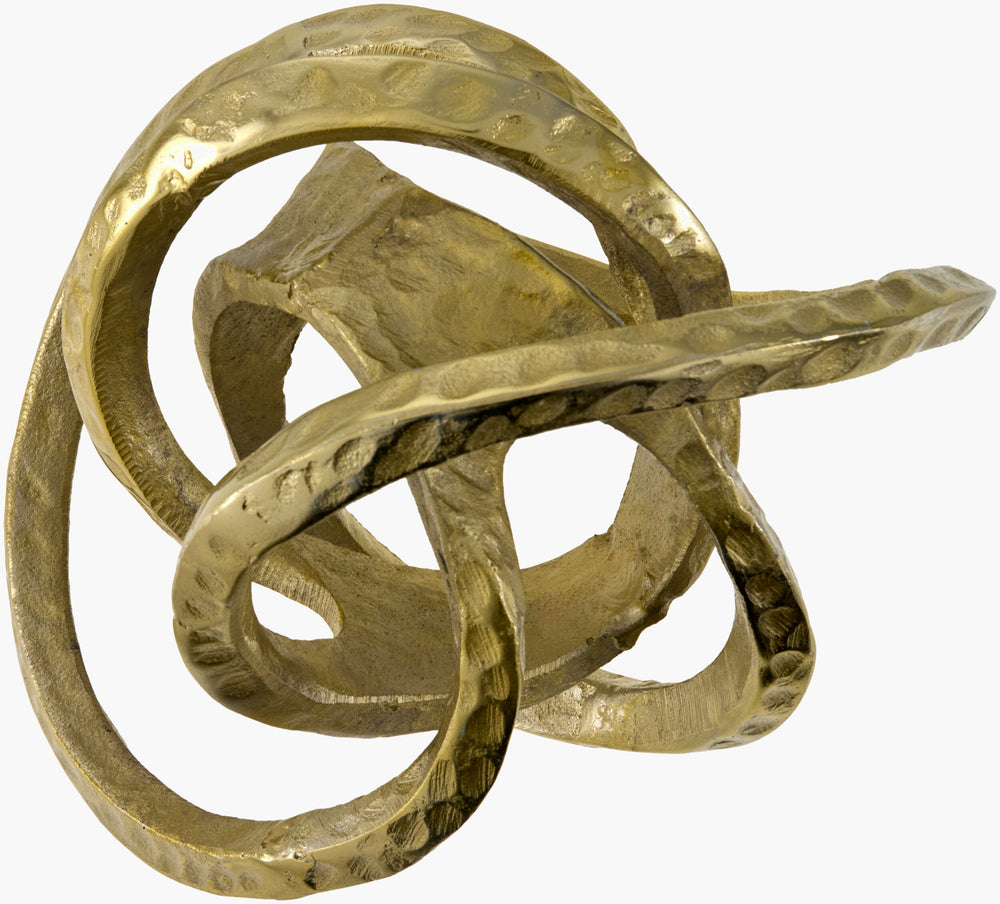 Surya Zahira Minimalist Modern Decorative Sculpture - 7" Aluminum Accent For Home & Office Elegance Metallic ,Brass Aluminum Ahz002-777