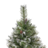 Christopher Knight Home® - Noble House - 7.5-foot Cashmere Pine and Mixed Needles Unlit Hinged Artificial Christmas Tree with Snow and Glitter Branches and Frosted Pinecones