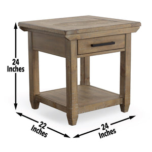 English Elm Steve Silver - Riverdale Rustic Brown End Table With Storage Shelf - Versatile Side Table For Living Room & Bedroom B081P157505-GIGA