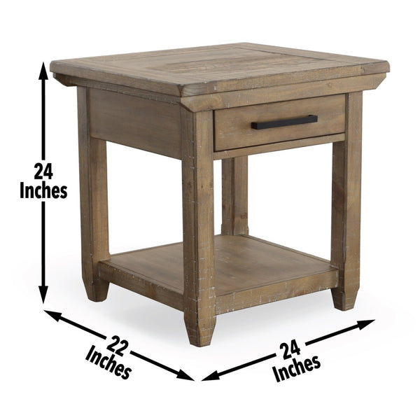 English Elm Steve Silver - Riverdale Rustic Brown End Table With Storage Shelf - Versatile Side Table For Living Room & Bedroom B081P157505-GIGA
