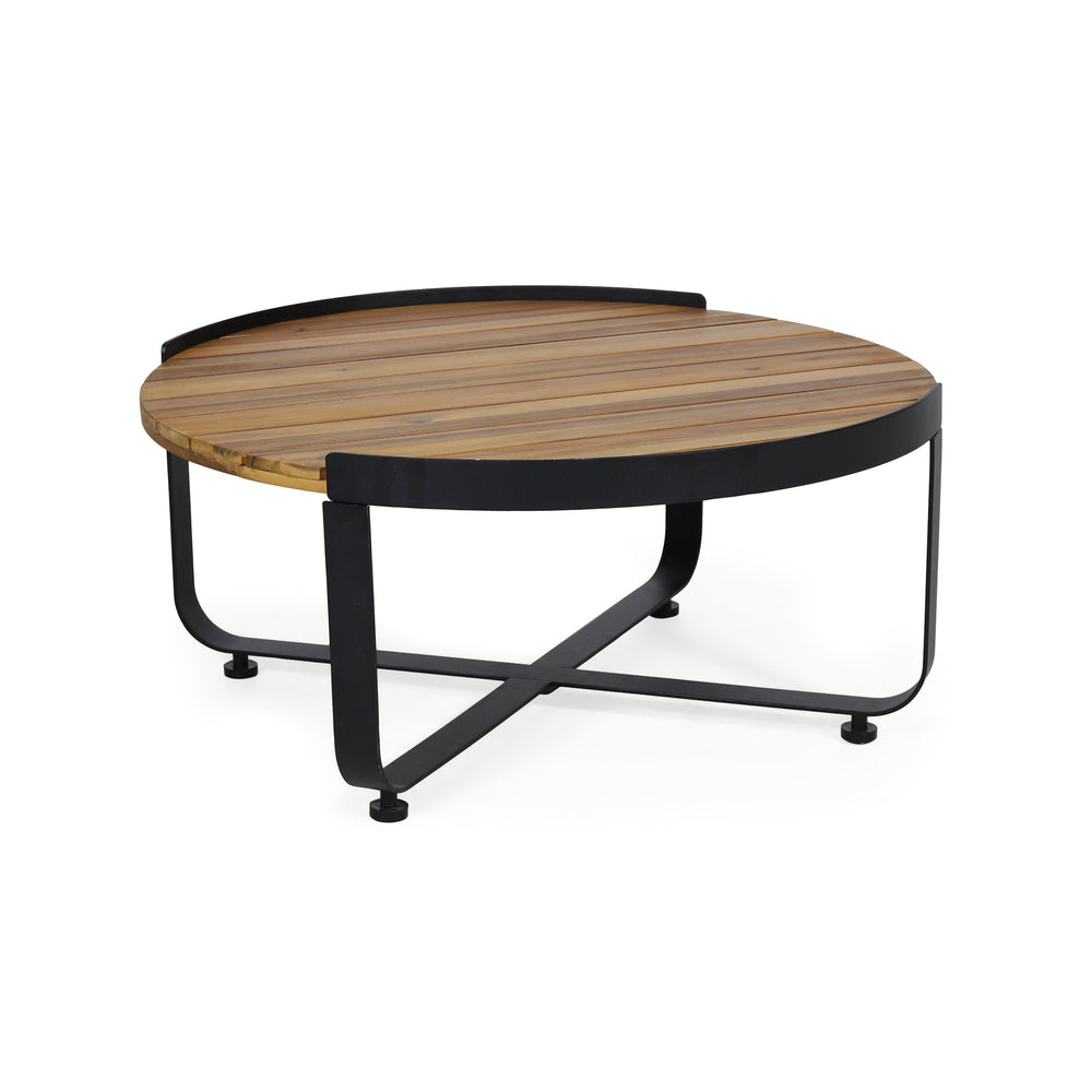 English Elm Christopher Knight Home® - ISAAC Teak Coffee Table with Powder-Coated Metal Frame, Acacia Wood Top, Modern Industrial 31.5" square 69567.00