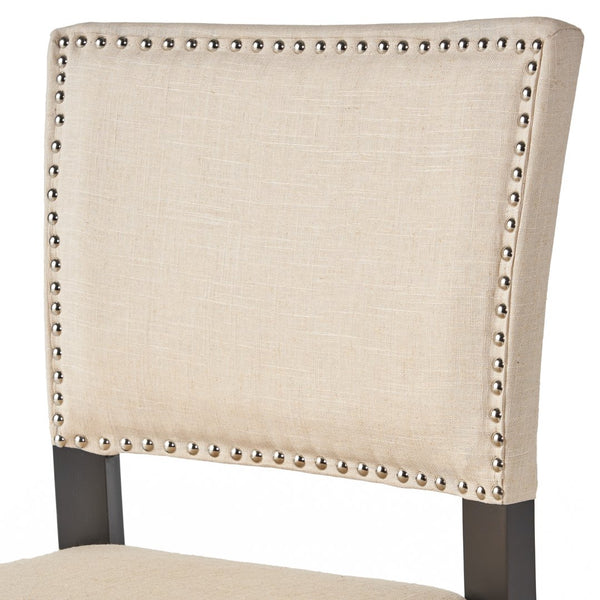 English Elm Christopher Knight Home® - Barstools Beige set of 2 with Rivet Accent, Upholstered Fabric Cushion, Durable Wood Frame, Versatile 56695.00