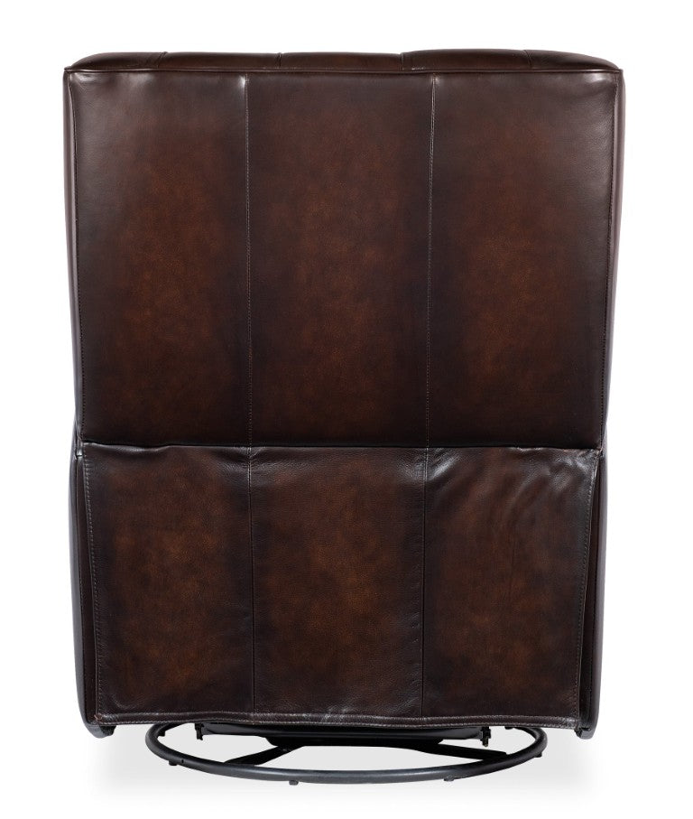 Hooker Furniture Henderson Power Swivel Glider Recliner In Vortex Top-Grain Leather, Button Tufted, Usb Port RC806-PSWGL-088