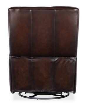 Hooker Furniture Henderson Power Swivel Glider Recliner In Vortex Top-Grain Leather, Button Tufted, Usb Port RC806-PSWGL-088